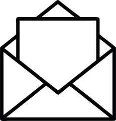 Open envelop icon. Open email sign.