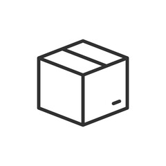 Single package box, linear icon. Parcel, storage, and shipping. Line with editable stroke.