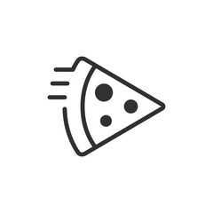Pizza delivery, linear icon. Fast food on the go. Line with editable stroke.