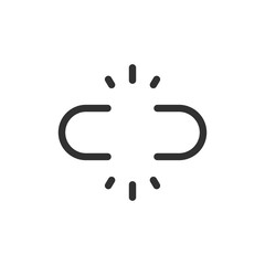 Highlighted chain link, linear icon. Emphasized connection or selected link. Line with editable stroke.