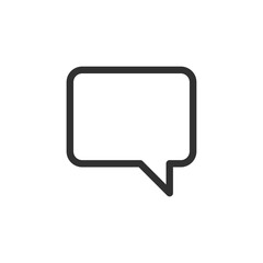 Speech bubble icon, linear style. Message, comment, or chat communication. Line with editable stroke.