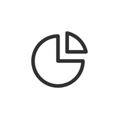 Pie chart, linear icon. Data visualization, statistics, or analytics report. Line with editable stroke.