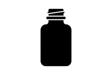 Black bottle container liquid medicine syrup shape