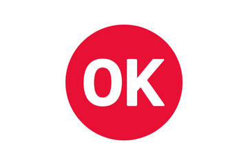 Ok symbol red circle positive confirmation graphic