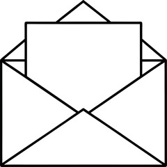 Open envelop icon. Open email sign.