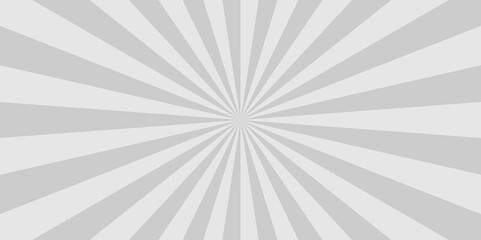 Retro abstract explosion white and gray ray sunrise star sunbeam texture background. vector illustration circle light banner cartoon add design.	