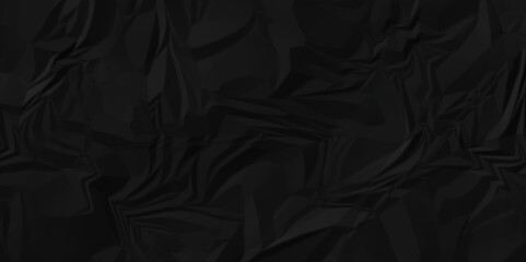 Black paper crumpled texture. black fabric crushed textured crumpled. black wrinkly backdrop paper background. grunge wrinkly paper texture background, crumpled pattern texture.