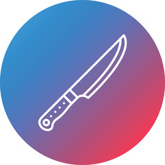 Knife Line Gradient Circle Background Icon
