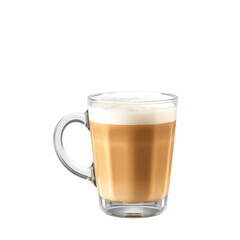 Naklejka premium Latte in glass mug isolated on transparent background