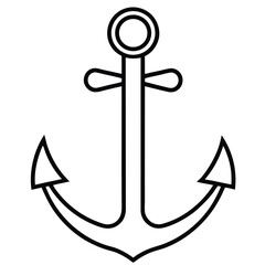 Nautical Anchor Illustration Simple Line Art Design