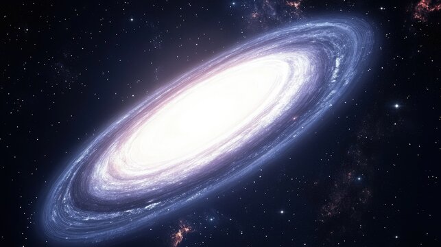 A vibrant, spiral galaxy with a bright, central core, set against a backdrop of distant stars