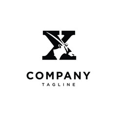 Letter X Oryx Logo Icon Vector