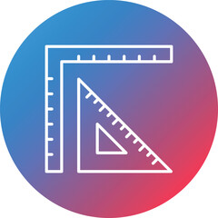 Ruler Line Gradient Circle Background Icon