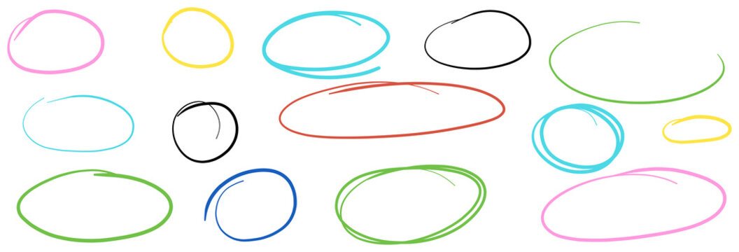 illustration: set of various circles marking important informations isolated on white or transparent png