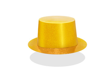 Yellow cylindrical festival hat  PNG transparent.