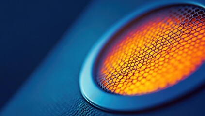 Close-up of glowing speaker grille