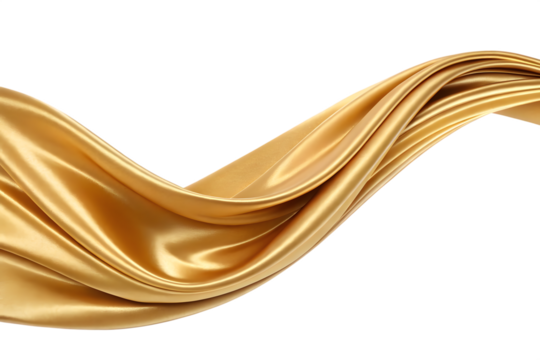 Golden Silk Fabric Luxurious Elegant Abstract Background Decorative Material