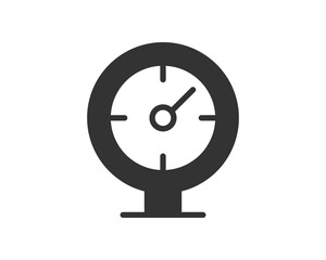 Simple gauge icon depicting measurement or control. Use it for infographics, presentations, or app design. Symbol of precision, assessment, and industrial monitoring.