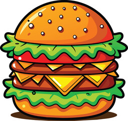 Hamburger mascot logo vector illustration