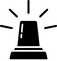 Black Flat Silhouette of Siren