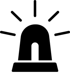 Siren Caution Flat Silhouette Art