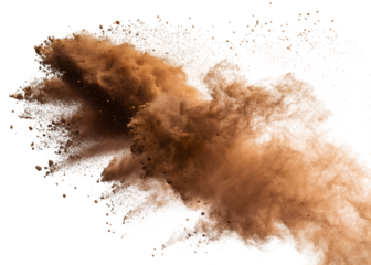 A Dusty Explosion Of Particles In A Chaotic Cloud Isolated On Transparent Background