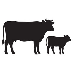 silhouette of a cow