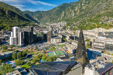 Aerial view of Andorra la Vella, the capital of Andorra