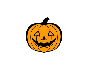 Halloween Pumpkin Vector – Cute Smiling Jack-o'-Lantern Face Vector Illustration for Spooky Fall Decorations.