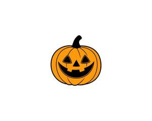 Cute Halloween Pumpkin Vector – Smiling Jack-o'-Lantern Face Illustration for Fall and Trick or Treat Designs.