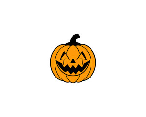 Cute Halloween Pumpkin face Vector – Smiling Jack-o'-Lantern Face Illustration for Fall and Trick or Treat Designs.