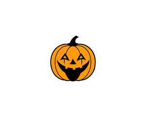 Cute Halloween Pumpkin face Vector – Smiling Jack-o'-Lantern Face Illustration for Fall and Trick or Treat Designs.
