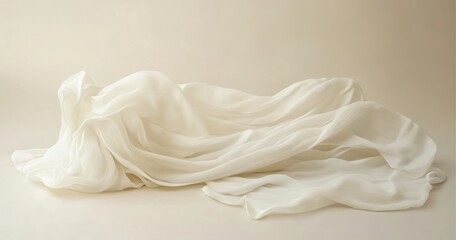 Soft white fabric draped elegantly