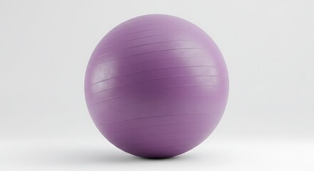 Obraz premium A closeup of a maternity yoga ball color purple detailed with soft texture, centered on a clean white background, modern and minimal, 