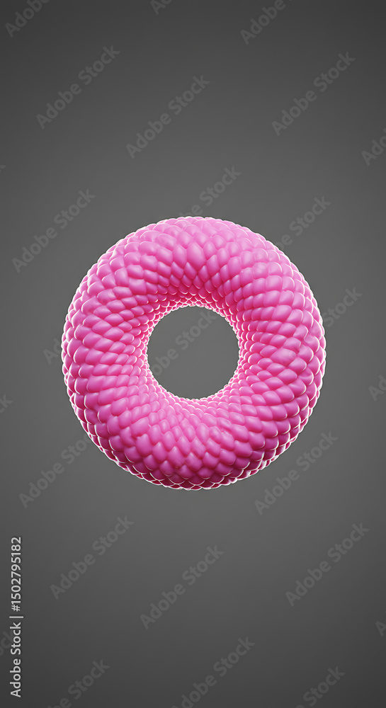 Fototapete abstract pink 3d torus shape bubble texture geometric design element