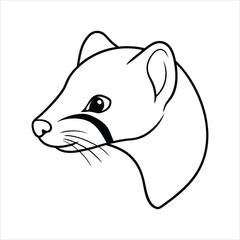 Cute Ferret Head Illustration for Banners and Advertisements