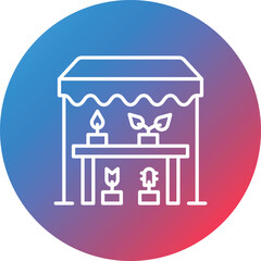 Obraz premium Plants Shop Line Gradient Circle Background Icon
