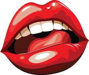 Red lips vector illustration