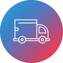 Delivery Truck Line Gradient Circle Background Icon