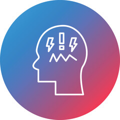 Anger Line Gradient Circle Background Icon