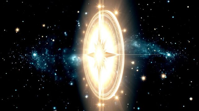  spiritual guidance symbol in space Celestial compass glowing in cosmic navigation space, mystical celestial compass symbol of guidance, ethereal celestial compass floating in galactic starscape 