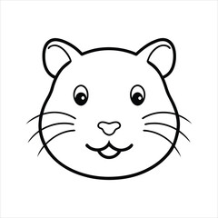 Cute Hamster Head Illustration for Advertisement or Banner