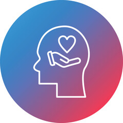 Caregiver Line Gradient Circle Background Icon