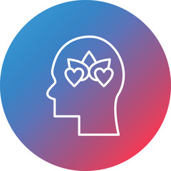 Calm Emotion Line Gradient Circle Background Icon