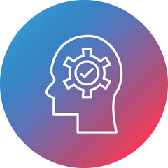 Cognitive Line Gradient Circle Background Icon