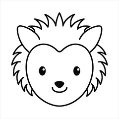 Cute Hedgehog Head Illustration Adorable Cartoon Animal Design
