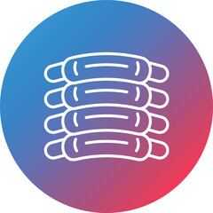 Ribs Line Gradient Circle Background Icon