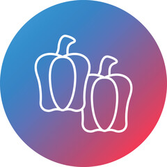 Paprika Line Gradient Circle Background Icon