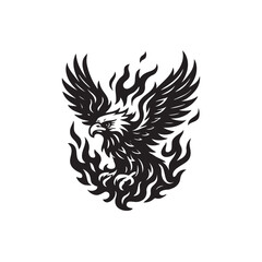 eagle flame fire vector