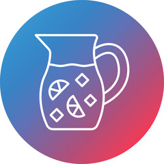 Juice Line Gradient Circle Background Icon